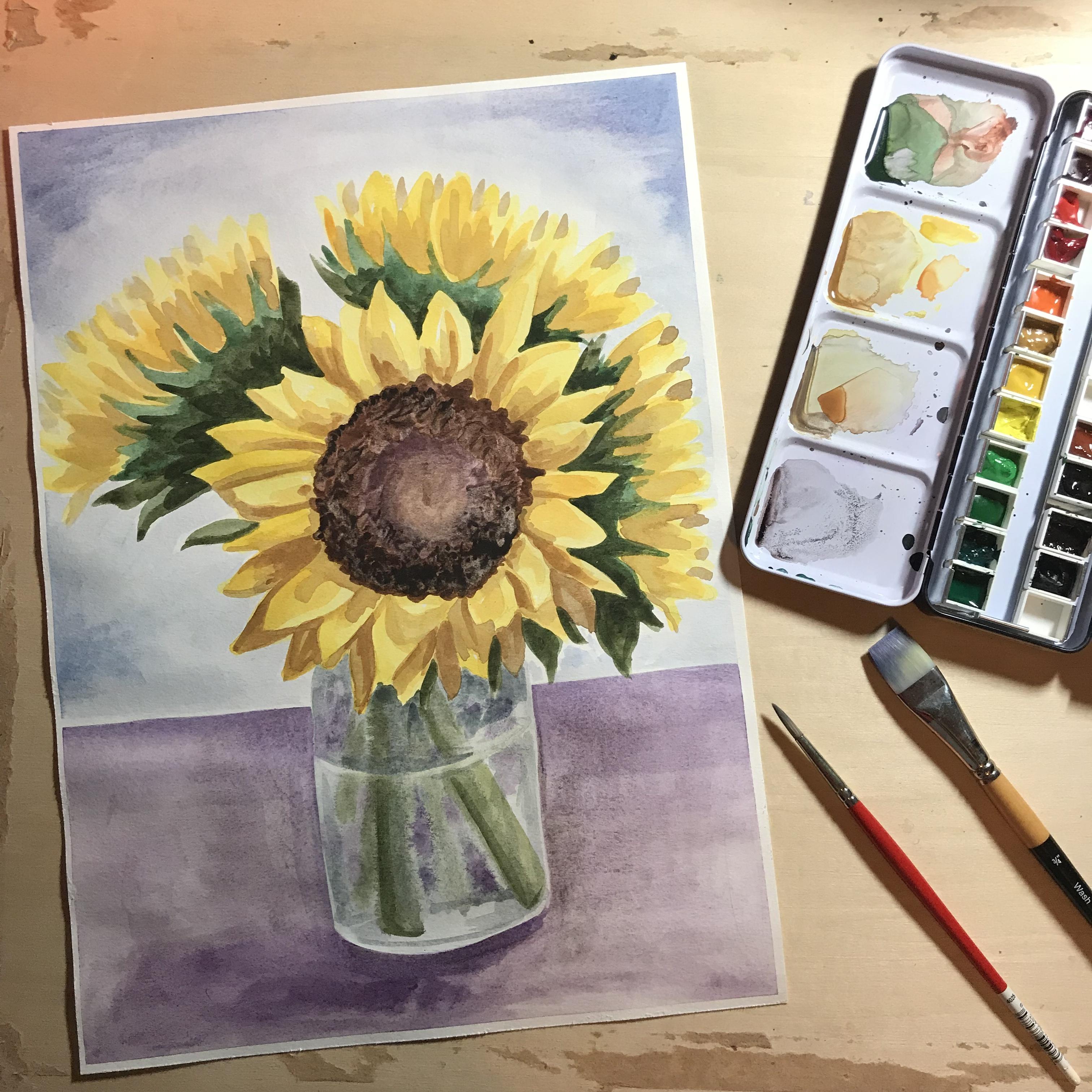 watercolor sunflowers