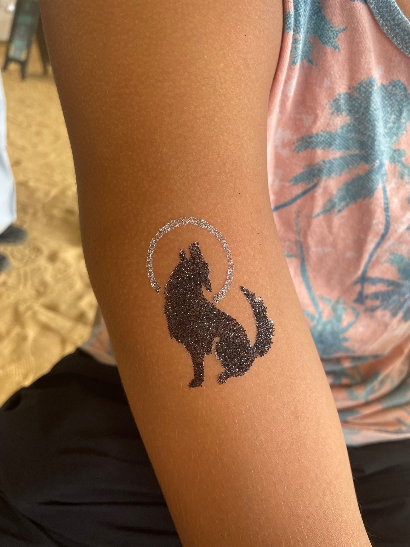 wolf glitter tattoo