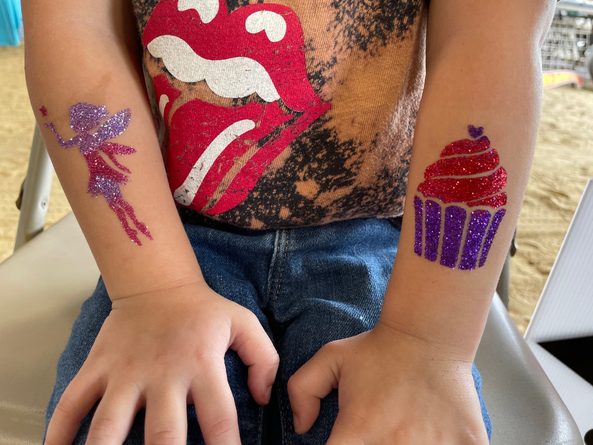 fairy and cupcake glitter tattoo